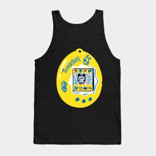 Original Tamagotchi - Yellow with Blue Tank Top